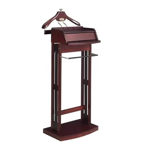 Soporte de madera para hombre, portátil, independiente, para entrada, dormitorio y oficina, elegante solución de almacenamiento de ropa, perfecta para trajes y accesorios