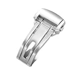 GJZISBKLB Chiusura superiore regolabile in acciaio inossidabile compatibile con cinturino in caucciù in pelle Longines Conquest Fibbia pieghevole Matel solida 18 mm