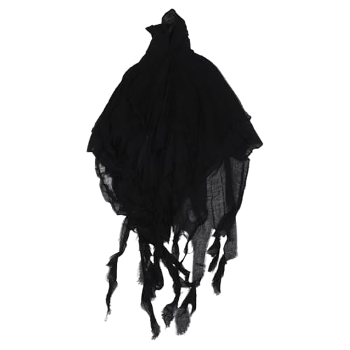 Cape à capuche médiévale noire adulte pour Halloween et cosplay UKCOCO