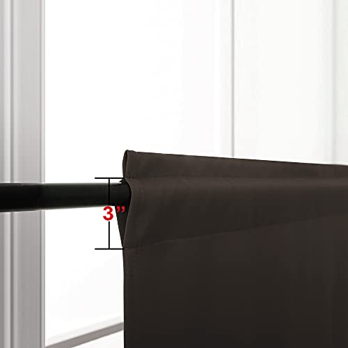 Image of KOUFALL Chocolate Brown Small Window Curtains, Thermal Short Blackout Curtains for Kitchen Over Sink Bathroom Window Cabinet Bedroom, 34W x 24 in Length