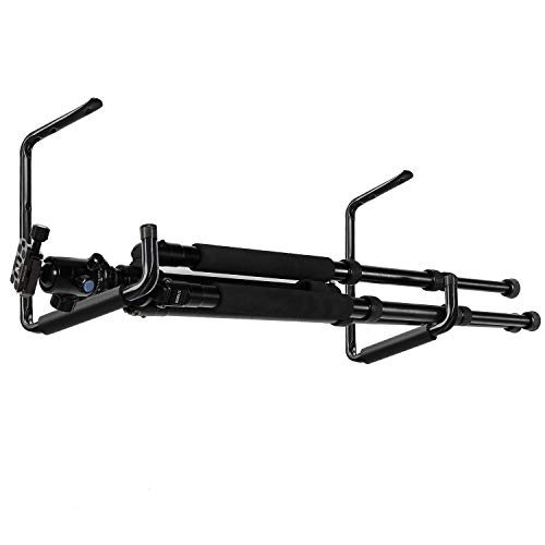 Wall Ceiling Mounted Garage Storage Hooks, 13.4’’ x 9.4’’ Heavy Duty Large Utility Hangers Organizer for Ladder,Tools, Garden Hose and Bike(2 Pack, Black)