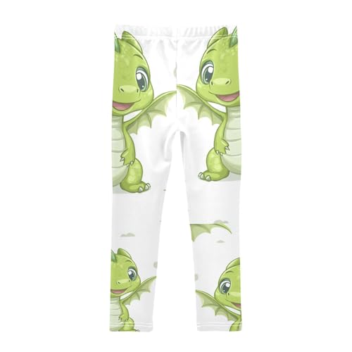 Girls Leggings Cartoon Green Baby Dragon Toddler Girls Clothes Leggings for Girls Toddler Girls Leggings 3-4T2