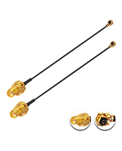 Vecys 2PCS U.F.L1 vers SMA Femelle Câble Coaxial Faible Perte 4