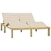 vidaXL Bois de Pin Imprégné Chaise Longue Double et Coussins Bain de Soleil de Patio Transat d'Extérieur Chaise Longue de Jardin Terrasse Crème
