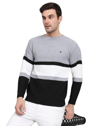 Image of eWools winterwear Men's Woolen Striped Cardigan Sweaters