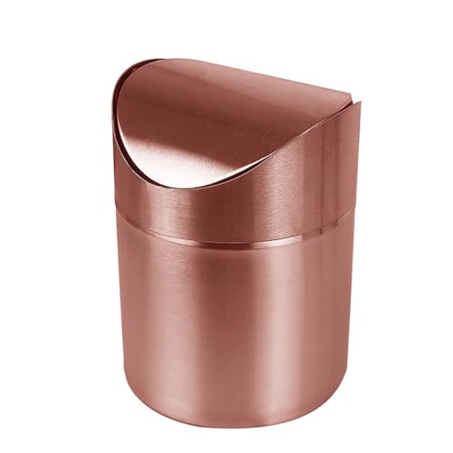 Papelera De Encimera De Cocina - Papelera De Reciclaje, Papelera De Acero Cepillado | Mini Papelera De Acero Inoxidable, Papelera Metálica, Papelera De 1.5 L Con Tapa Abatible, Contenedor De Basura