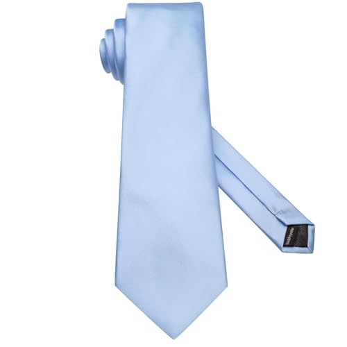 Image of Hi-Tie 5Pcs Mens Solid Color Silk Tie Satin Pretied Bowtie Lapel Pin for Men Handkerchief Cufflink Wedding Gift Box