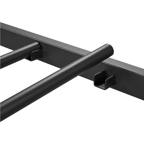 Yaheetech Set di 2 Struttura Letto Singolo in Ferro Battuto a Doghe in Metallo Stile Moderno Testiera Elegante Nero 90 x 200 cm