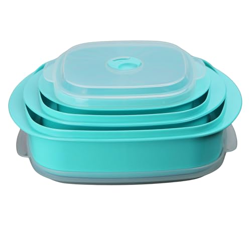 Image of Reston Lloyd Nesting Microwave Containers, Set of 3, Adjustable Steam Vents, Airtight, Meal Prep, Durable BPA-Free Plastic- Freezer & Dishwasher Safe, Cookware & Food Storage, Anyday Cookware, Seafoam