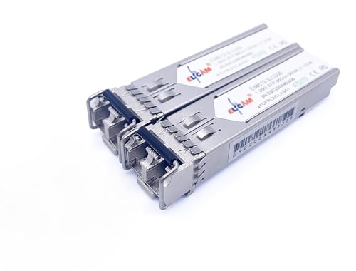 Elfcam® - Paquete de 2 Módulos Transceptores SFP de 1,25 Gbps, Conector de Fibra Optica Dúplex LC/UPC (850nm, 550M)