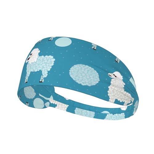Diadema deportiva elástica unisex que absorbe la humedad atlética para correr, entrenar, deportes al aire libre, estampado de lunares azules