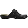 Clarks-Leisa-Clover Clarks Women's Leisa Clover Clog, Black Leather, 90 M US