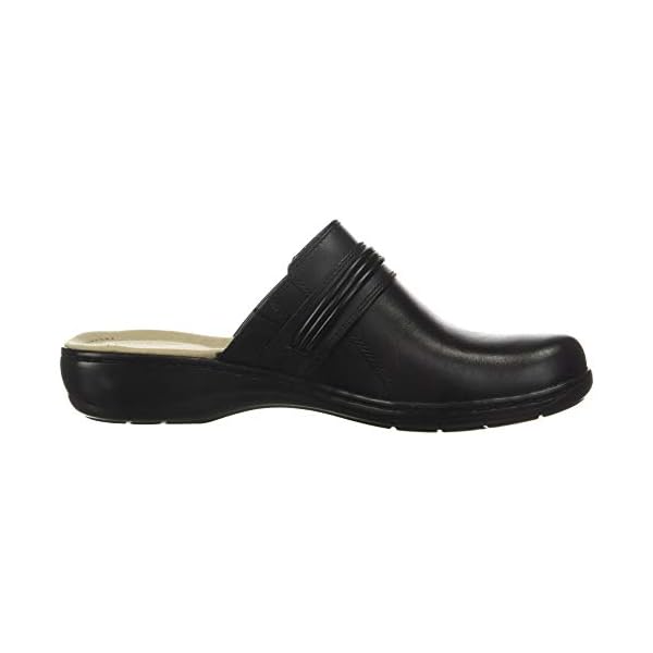 Clarks-Leisa-Clover Clarks Women's Leisa Clover Clog, Black Leather, 90 M US