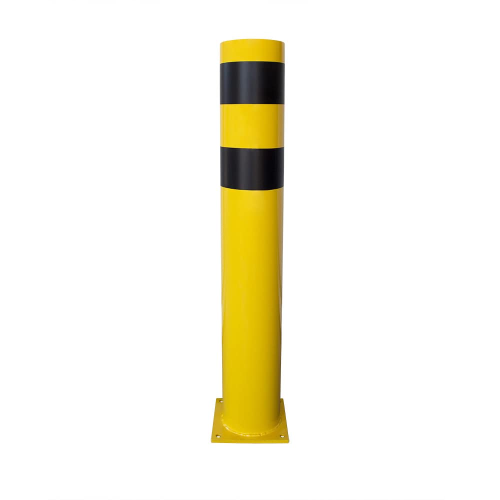 Palo di arresto in acciaio, diametro 108 x 1200 mm, colore: giallo/nero