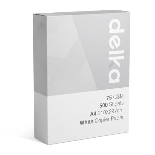 delka Multi-Purpose A4 Printer Paper, 75gsm A4 Paper, 1 Ream, 500 Sheets, White delka Multi-Purpose A4 Printer Paper, 75gsm A4 Paper, 1 Ream, 500 Sheets, White