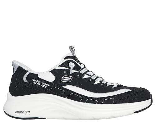 Skechers Contour Foam Sweet Nostalgia Cozy FIT Hands Free Slip INS, BKW, 9.5
