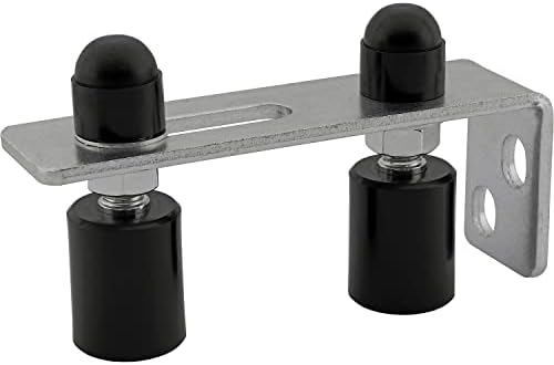 Gate Guide Adjustable - Smooth Black Nylon Double Roller & Durable Zinc Plated 90° L Wall Mounting Bracket for Sliding Gates and Rolling Doors