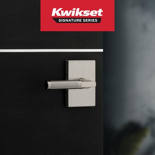 Kwikset Prava Interior Privacy Door Knurled Handle with Lock, Door Lever for Bathroom and Bedroom, Satin Nickel, Reversible Keyless Push Button Lock Door Lever, with Microban Protection - image 2