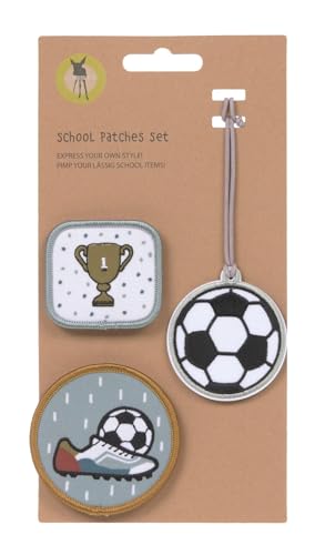 LÄSSIG Anhänger und Patches Set (3 Stk.) mit Druckknopf/School Patches Set Football