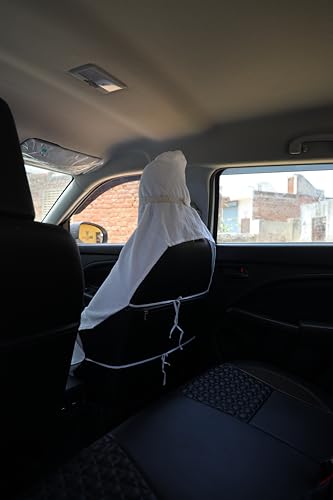 Image of ROMAN HOME 100% Superfine Cotton Solid Large Luxury Office Chair Towel with Tie Knot 450 GSM - (Pack of 1) Original Product AS PER Picture Shown (1, car White, Medium)