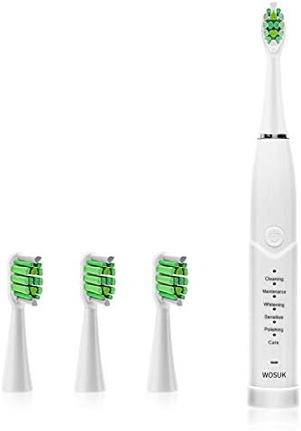 BTBSZ Electric Sonic Toothbrush Rechargeable for Adults and Kids, Travel-Friendly Design Whitening in 6 Optional Modes, USB Fast Charging with 4 Brush Heads