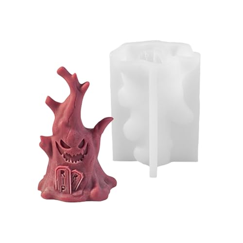 Molde de silicona creativo de Halloween con temática de Halloween para accesorios de decoración del hogar con forma de tocón de espectro perfumado
