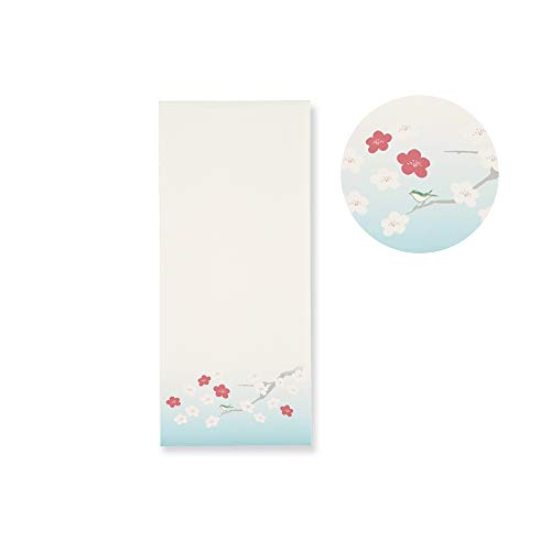 のレン 封筒 金封 20.5x9cm 3枚入 / 日本製 京都 セルモア紙/便箋 手紙 そえ文 メッセージ (封筒・金封/梅とうぐいす)