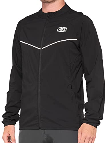 Ride100percent Herren Black Windbreaker Stretch Laufband, Schwarz, XL, XXL Cover