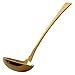 RTUTUR Redondo de acero inoxidable del oro sopa cucharas Cuchara de mango largo cuchara, cuchara grande, utensilios de cocina durables -11.4 pulgadas cucharas modernas simples (Color: Oro)