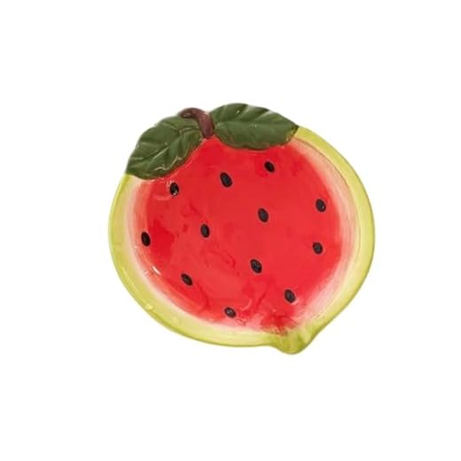 Storage Plate Watermelon Storage Rack Portable Soap Storage Box Desktop Ornament Strawberry Soap Tray(R-Watermelon)