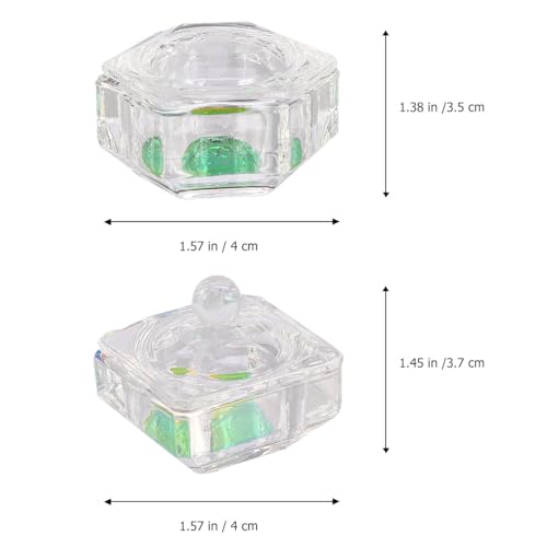 Gatuida 2pcs Nail Art Glass Crystal Cups miniatura 2