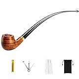 SPIPER Churchwarden Tobacco Pipes, Handmand Pearwood Tobacco Pipe, Acrylicmouthpiece for Smoking，Beginner Pipe Kit with Pipe Cleaners, Pipe Scraper,Best Gift For Man&Women