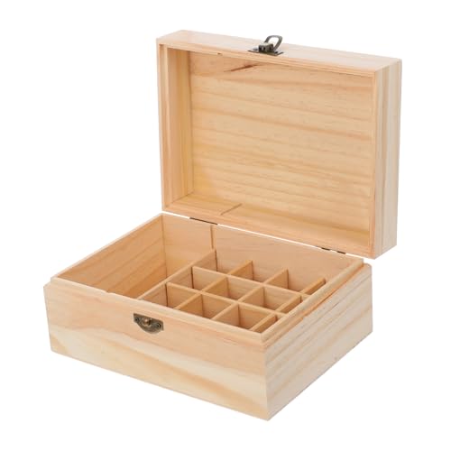 PartyKindom Caja Caja de Almacenamiento de Aceite Esencial Puesto de Aceite Esencial de Ducha organizadores y Almacenamiento de té Organizador de té para encimera de Madera Beige