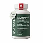ALL-IN-ONE Ashwagandha 6000mg with L-Theanine 200mg & Magnesium Bisglycinate – Stress, Sleep, Mood, Calm & Relaxation Support – 4 Month Supply – 1 Capsule Daily – Made in Canada
