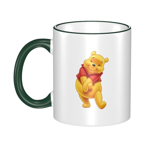 くまのプーさん マグカップ 保温・保冷 電子レンジ対応 コーヒーカップ 陶器 セラミック 耐高温 軽量 個性人気 誕生日プレゼント大容量 Dark Green