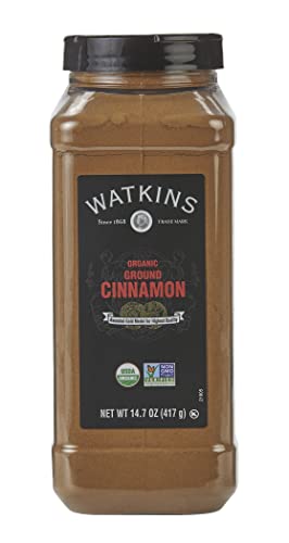 Image of Watkins Gourmet Spice, Organic Ground Cinnamon, Bulk Food Service Size, 14.7 oz (Pack of 1)