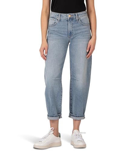 KUT from the Kloth Women's Ashley High-Rise Slouchy Barrel Straight Leg in Decency