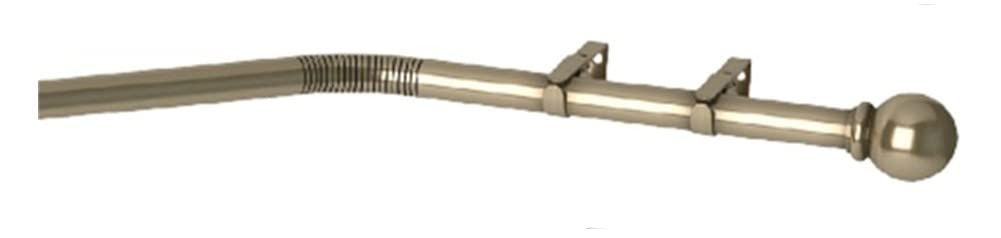 Chrome Antique Brass 28Mm Bay Window Eyelet Pole Kit - 400Cm - Easy Bend By Hand