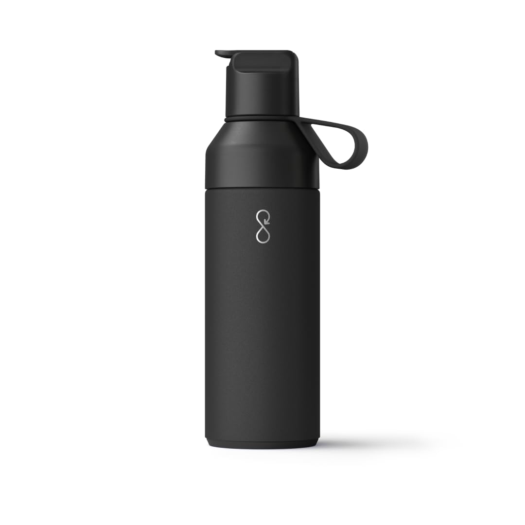 Ocean Bottle - Go Borraccia In Acciaio Inox Riciclato - Ecologica E Riutilizzabile - Nero Corvino - 500 Ml-image