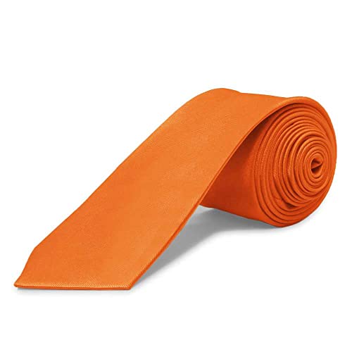 OcioDual Corbata Naranja Hombre, Corbatas de Hombre Modernas, Corbata Lisa Elegante para Traje de Boda, Negocios, Celebraciones, Eventos, Fiestas, Gravatas Hommes, Corbatas Estrechas
