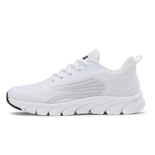 Sneakers for Women Running Shoes New Air Mesh Woven Breathable Road Running Shoe Sports Woman Casual Shoes Soft Sole Outdoor Sneakers Tennis Shoes Leisure Hiking Footwear Lady Girl Shoe Black White2