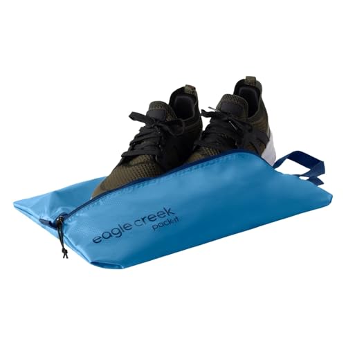 Eagle Creek Pack-It Isolate Shoe Sack - Breathable Shoe Sack for Travel - Lightweight & Portable - Washable - Water-Resistant - Easy-Grab Zipper - Top Handle - Blue Dawn2
