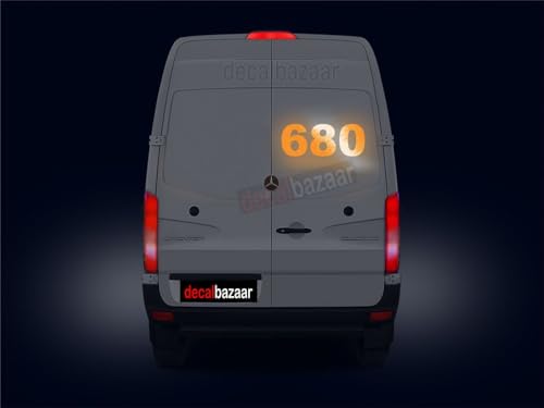 Image of Number Sticker Height 4 Inches Reflective Vinyl Orange (Set 2), (Code 20)