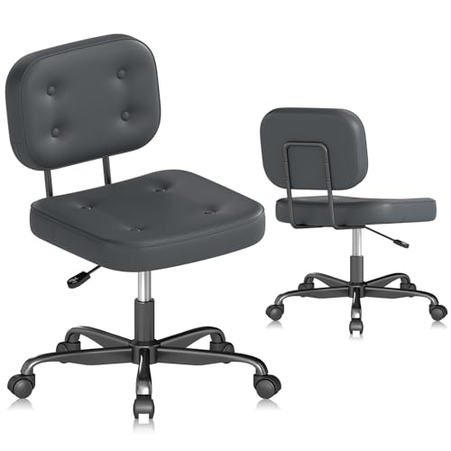 AnyGod Chaise De Bureau sans Accoudoirs pour Bureau À Domicile, Siège Pivotant Compact avec Hauteur Réglable, Chaise D’Ordinateur Ergonomique À Dossier...