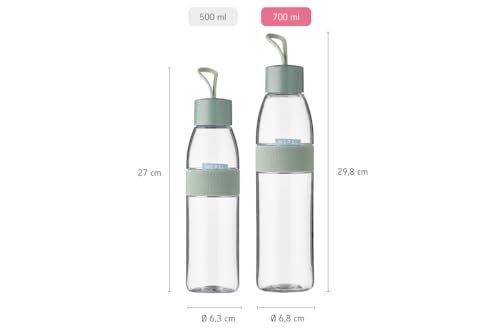 Mepal - Botella de agua Ellipse - Botella de agua reutilizable - Botella a Prueba de Fugas apta para Bebidas Carbonatadas - para Adultos y Niños - Sin BPA - 700 ml - Vivid mauve