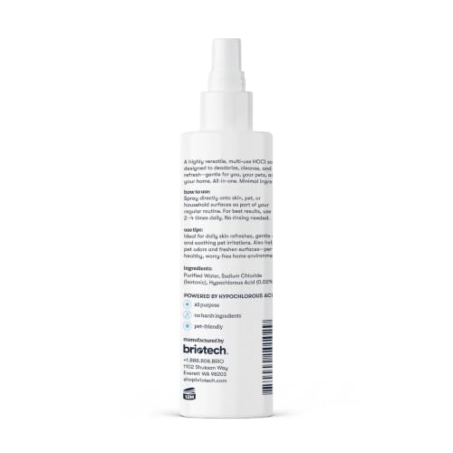 Image of BRIOTECH Pure Hypochlorous Acid Spray and Cleanser, Original Premium HOCl Topical Solution, Multi-Purpose Cleaner, Family Approved & Pet Friendly, 4 fl oz