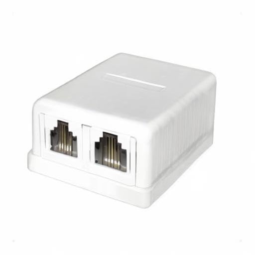 Image of Telephone Line Splitter RJ11 Dual Phone Line Splitter Wall Jack Plug 1 to 2 Modular Converter Adapter for Office Home Fax Model Cordless Phone System, White(2 Pack)