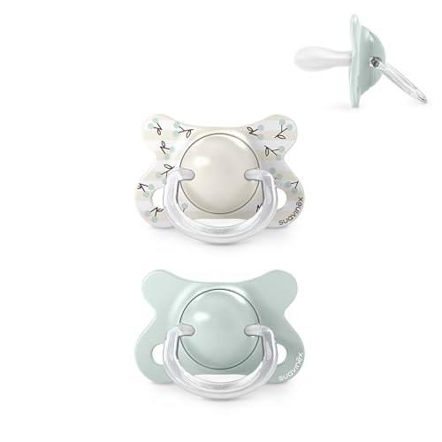 Suavinex, Pack 2 Chupetes Bebés Recién Nacidos y Pequeños, Talla Especial Mini -2/2 Meses, Tetina Fisiológica de Silicona SX Pro Simétrica y Flexible, Respeta el Desarrollo Bucodental, Birdies Verde