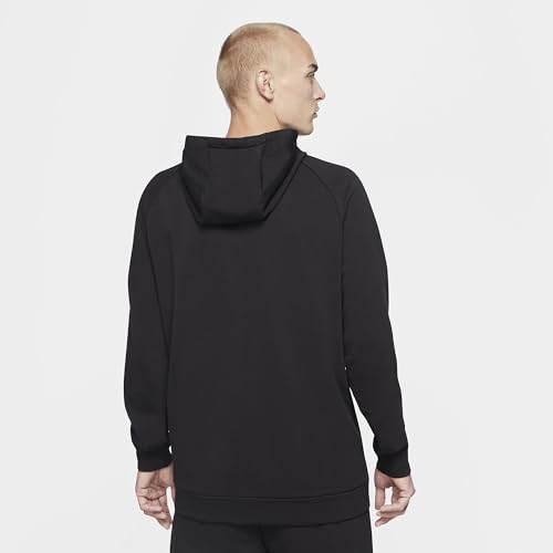 Nike Men's Dry Pullover Swoosh Hoodie (X-Large, Black/Black/White)2