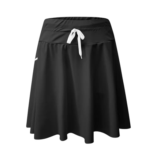 Ladies Skirt Swimwear High Waisted Bathing Suit Skirt Pleated Plain Swim Skorts for Women with Pockets 2025 Trendy3